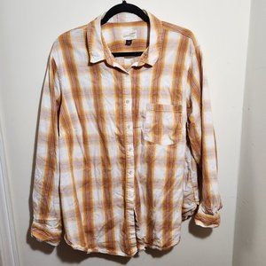 Universal Thread (Target) - Plaid Button Down Shirt - Orange, Pink, Cream - 2X
